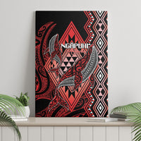 Aotearoa Iwi Ngapuhi Canvas Wall Art NZ Maori Humpback Whale Taniko Motifs LT14 - Polynesian Pride