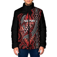 Aotearoa Iwi Ngapuhi Personalised Padded Jacket NZ Maori Humpback Whale Taniko Motifs LT14 Men Red - Polynesian Pride