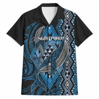 Aotearoa Iwi Ngati Porou Personalised Hawaiian Shirt NZ Maori Humpback Whale Taniko Motifs LT14 Blue - Polynesian Pride