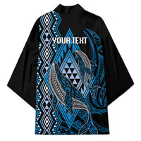 Aotearoa Iwi Ngati Porou Personalised Kimono NZ Maori Humpback Whale Taniko Motifs LT14 - Polynesian Pride