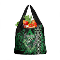 Aotearoa Iwi Ngai Tahu Grocery Bag NZ Maori Humpback Whale Taniko Motifs LT14 1-pack One Size Green - Polynesian Pride
