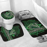 Aotearoa Iwi Ngati Pikiao Bathroom Set NZ Maori Humpback Whale Taniko Motifs LT14 Mat Set Only (3 pcs) One Size Green - Polynesian Pride