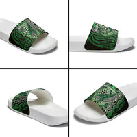 Aotearoa Iwi Ngati Pikiao Slide Sandals NZ Maori Humpback Whale Taniko Motifs LT14 - Polynesian Pride