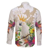 New Zealand Cacatua Galerita Family Matching Puletasi and Hawaiian Shirt Aotearoa Cockatoo Tropical Flowers LT14 - Polynesian Pride