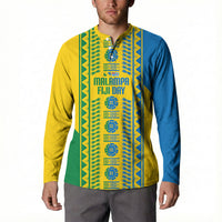 Malampa Fiji Day Button Sweatshirt 10 October Together We Grow Tapa Motifs