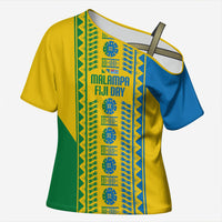 Malampa Fiji Day Cross Shoulder Shirt 10 October Together We Grow Tapa Motifs