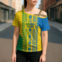 Malampa Fiji Day Cross Shoulder Shirt 10 October Together We Grow Tapa Motifs