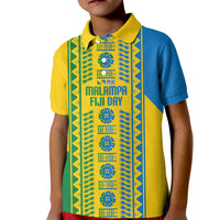 Malampa Fiji Day Kid Polo Shirt 10 October Together We Grow Tapa Motifs