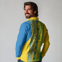Malampa Fiji Day Long Sleeve Polo Shirt 10 October Together We Grow Tapa Motifs