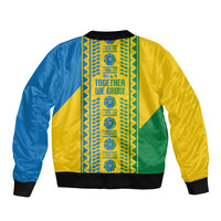 Malampa Fiji Day Sleeve Zip Bomber Jacket 10 October Together We Grow Tapa Motifs