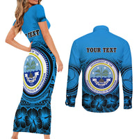 Personalised Yap Constitution Day Couples Matching Short Sleeve Bodycon Dress and Long Sleeve Button Shirt FSM Seal Happy 24 December LT14 - Polynesian Pride