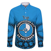 Personalised Yap Constitution Day Family Matching Summer Maxi Dress and Hawaiian Shirt FSM Seal Happy 24 December LT14 Dad's Shirt - Long Sleeve Blue - Polynesian Pride