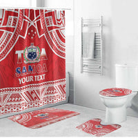 Samoa Rugby Custom Bathroom Set Toa Samoa Pacific Sporty Red - Polynesian Pride