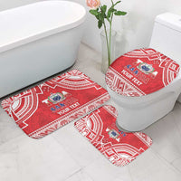 Samoa Rugby Custom Bathroom Set Toa Samoa Pacific Sporty Red - Polynesian Pride