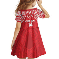 Samoa Rugby Custom Family Matching Summer Maxi Dress and Hawaiian Shirt Toa Samoa Pacific Sporty Red - Polynesian Pride