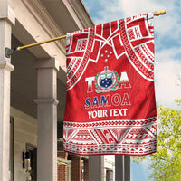 Samoa Rugby Custom Garden Flag Toa Samoa Pacific Sporty Red - Polynesian Pride