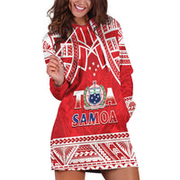 Samoa Rugby Custom Hoodie Dress Toa Samoa Pacific Sporty Red - Polynesian Pride