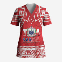 Samoa Rugby Custom Scrub Top Toa Samoa Pacific Sporty Red - Polynesian Pride