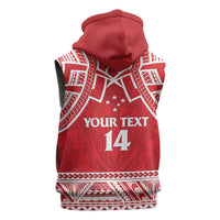 Samoa Rugby Custom Sleeveless Hoodie Toa Samoa Pacific Sporty Red - Polynesian Pride
