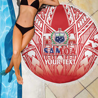 Toa Samoa Rugby Custom Beach Blanket Samoa mo Samoa Polynesian Pacific Red - Polynesian Pride
