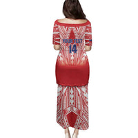 Toa Samoa Rugby Custom Family Matching Puletasi and Hawaiian Shirt Samoa mo Samoa Polynesian Pacific Red - Polynesian Pride