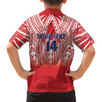 Toa Samoa Rugby Custom Family Matching Tank Maxi Dress and Hawaiian Shirt Samoa mo Samoa Polynesian Pacific Red - Polynesian Pride