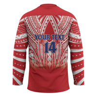 Toa Samoa Rugby Custom Hockey Jersey Samoa mo Samoa Polynesian Pacific Red - Polynesian Pride
