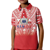 Toa Samoa Rugby Custom Kid Polo Shirt Samoa mo Samoa Polynesian Pacific Red - Polynesian Pride