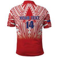 Toa Samoa Rugby Custom Polo Shirt Samoa mo Samoa Polynesian Pacific Red - Polynesian Pride