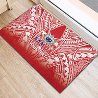Toa Samoa Rugby Custom Rubber Doormat Samoa mo Samoa Polynesian Pacific Red - Polynesian Pride