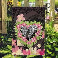 Polynesia Valentine's Day Garden Flag Hammerhead Shark Plumeria With Polynesian Pattern