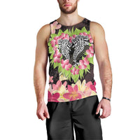 Polynesia Valentine's Day Men Tank Top Hammerhead Shark Plumeria With Polynesian Pattern
