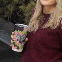 Polynesia Valentine's Day Tumbler Cup Hammerhead Shark Plumeria With Polynesian Pattern