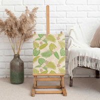 Beige Hawaii Plumeria Lei With Tropical Leaves Canvas Wall Art