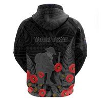 Personalised New Zealand ANZAC Day Hoodie Lest We Forget Soldier Memorial
