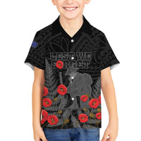 Personalised New Zealand ANZAC Day Kid Hawaiian Shirt Lest We Forget Soldier Memorial