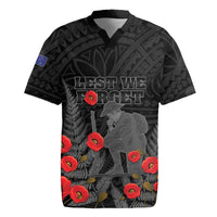 Personalised New Zealand ANZAC Day Rugby Jersey Lest We Forget Soldier Memorial