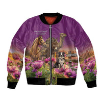 ANZAC Day Bomber Jacket Lest We Forget The Animals Of War