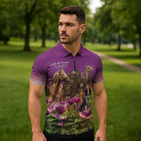 ANZAC Day Zipper Polo Shirt Lest We Forget The Animals Of War