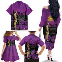 ANZAC Soldier and War Animals Family Matching Off The Shoulder Long Sleeve Dress and Hawaiian Shirt We Will Remember Them LT15 - Polynesian Pride