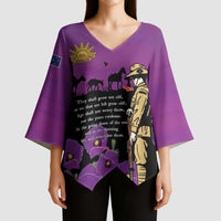 ANZAC Soldier and War Animals Kimono Sleeve Blouse We Will Remember Them