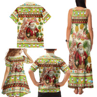 Hawaiian Santa Aloha Pineapple Christmas Family Matching Tank Maxi Dress and Hawaiian Shirt Mele Kalikimaka LT15 - Polynesian Pride