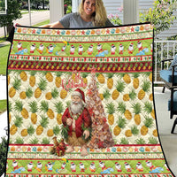Hawaiian Santa Aloha Pineapple Christmas Quilt Mele Kalikimaka - Polynesian Pride