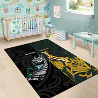 New Zealand and South Africa Rugby Area Rug Silver Fern With Springboks