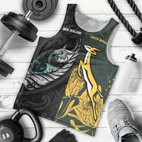 New Zealand and South Africa Rugby Custom Men Tank Top Silver Fern With Springboks