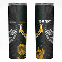 New Zealand and South Africa Rugby Custom Skinny Tumbler Silver Fern With Springboks