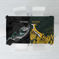 New Zealand and South Africa Rugby Tablecloth Silver Fern With Springboks