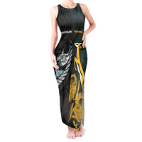 New Zealand and South Africa Rugby Custom Tank Maxi Dress Silver Fern With Springboks
