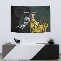 New Zealand and South Africa Rugby Tapestry Silver Fern With Springboks