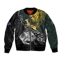 New Zealand and South Africa Rugby Personalised Bomber Jacket Maori Kiwi With Springboks